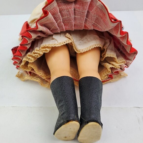 Czech Doll Lidova Tvorba VTG 60s UH Brod Traditional Outfit Moving Arms Legs 13" - Picture 14 of 14